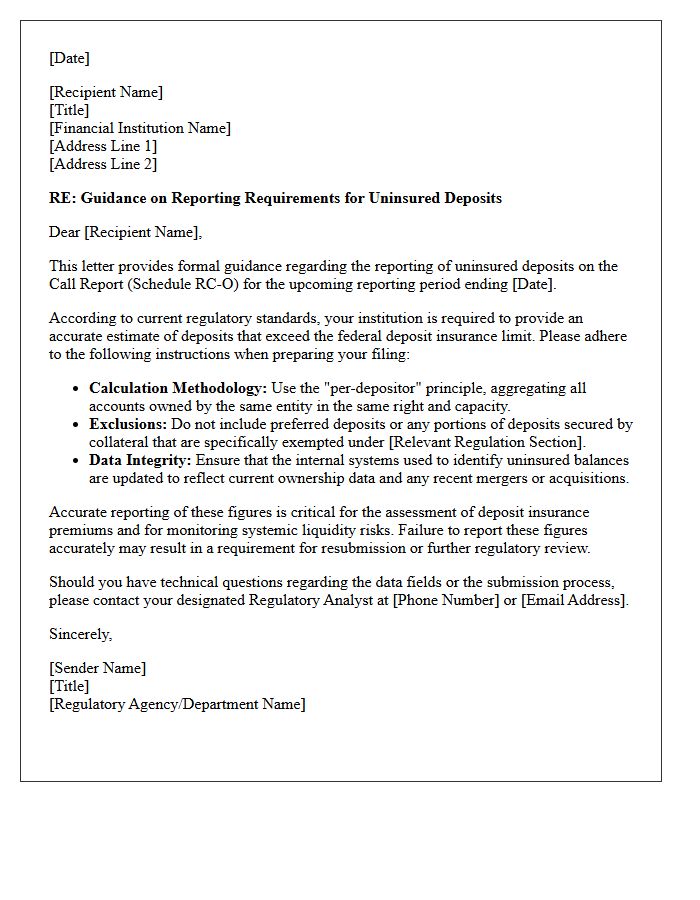 Uninsured Deposit Reporting Guidance Letter