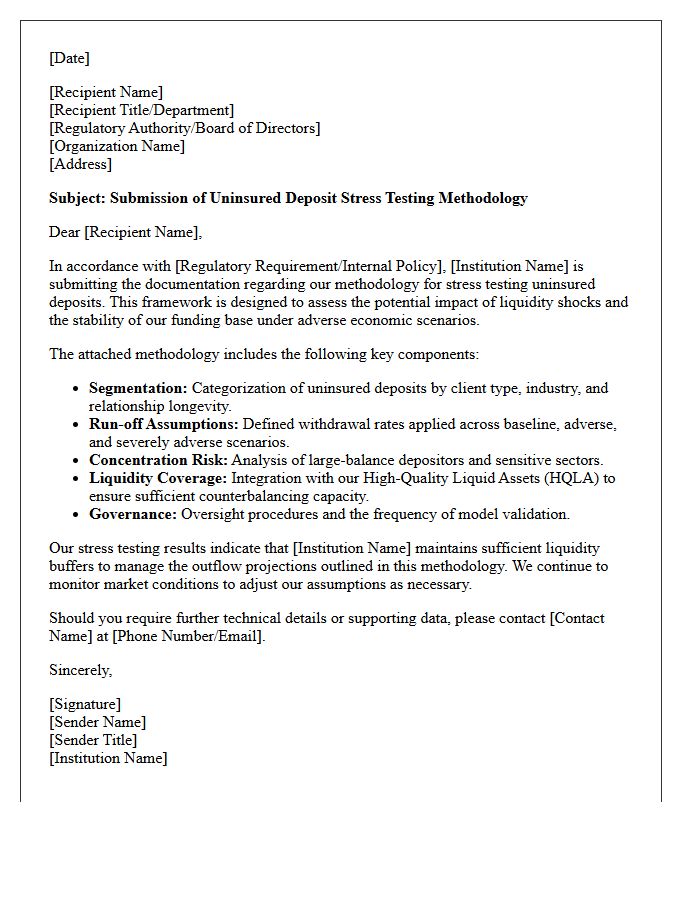Uninsured Deposit Stress Testing Methodology Letter