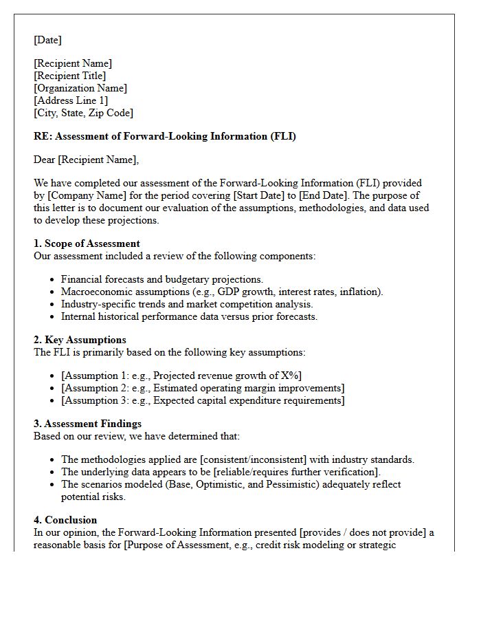 Forward Looking Information Assessment Letter