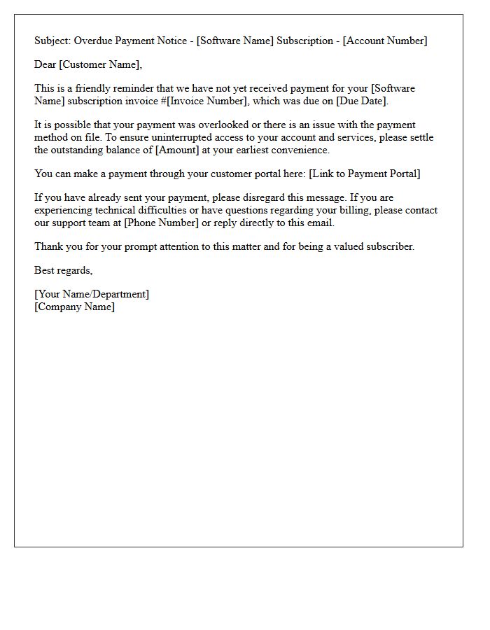 First Attempt Debt Recovery Letter for Software Subscription
