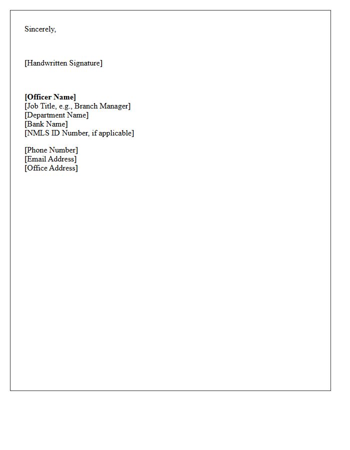 Bank Officer Signature and Letter Sign-Off