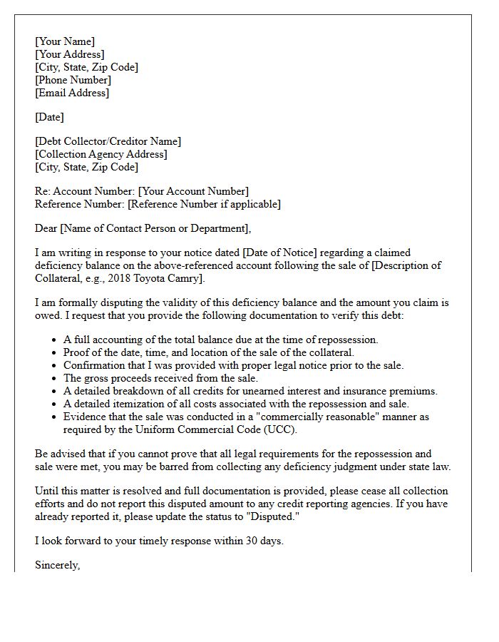 Defaulted Debt Deficiency Judgment Action Letter