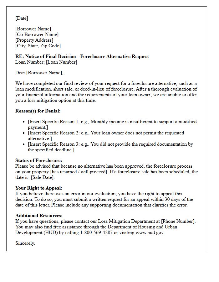 Final Foreclosure Alternative Denial Letter