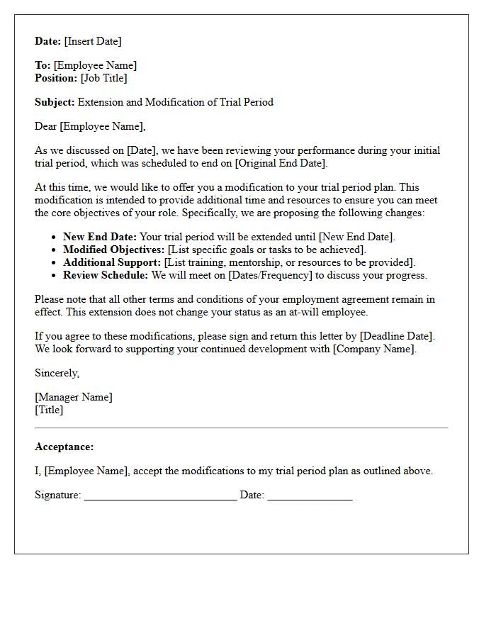Trial Period Plan Modification Offer Letter
