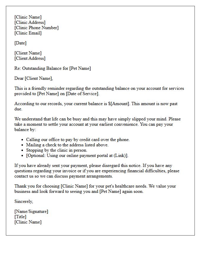 Veterinary Patient Past Due Balance Initial Letter