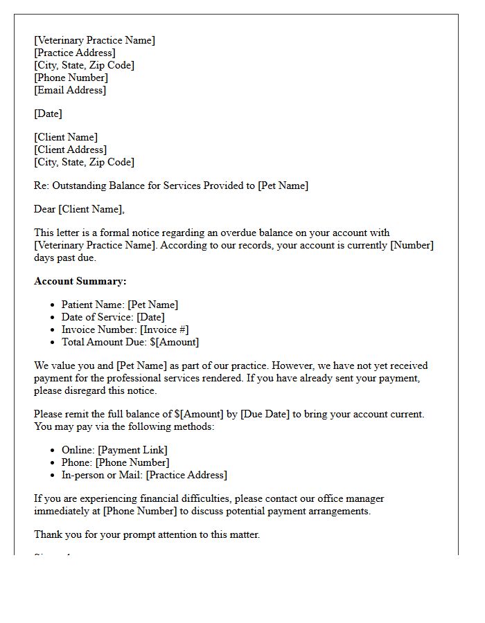 Veterinary Practice Debt Collection Initial Demand Letter