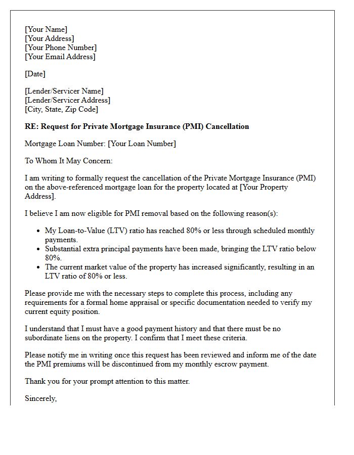 Private Mortgage Insurance Removal Escrow Letter