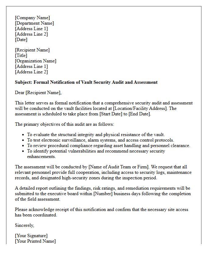 Vault Security Audit and Assessment Letter