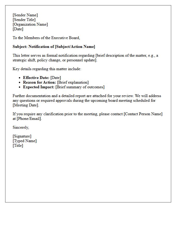 Executive Board Notification Letter