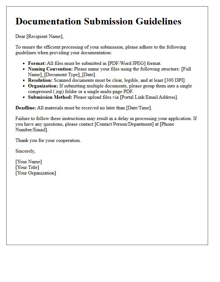 Documentation Submission Guidelines