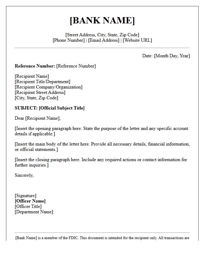 Official Bank Letterhead