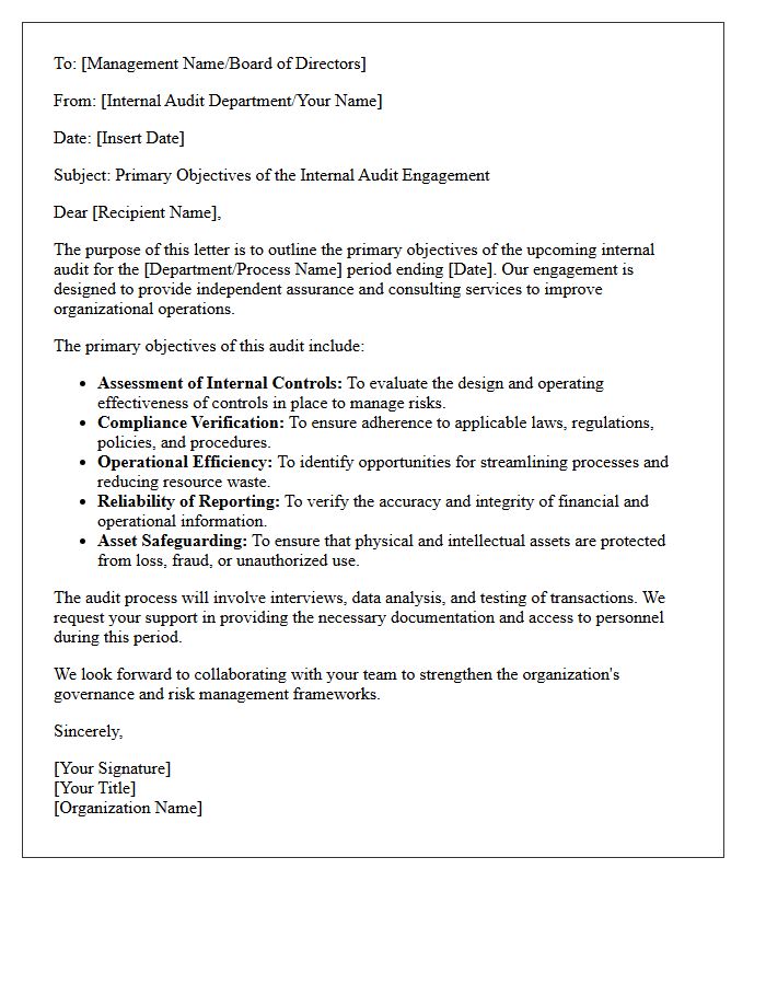 Primary Objectives Of The Internal Audit