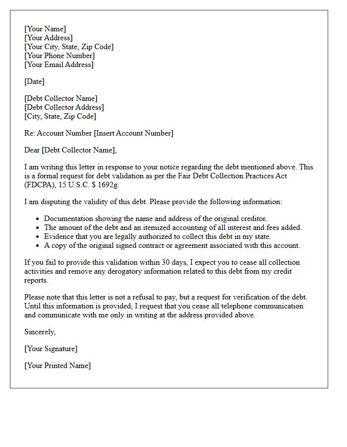 Credit Card Initial Debt Validation Letter