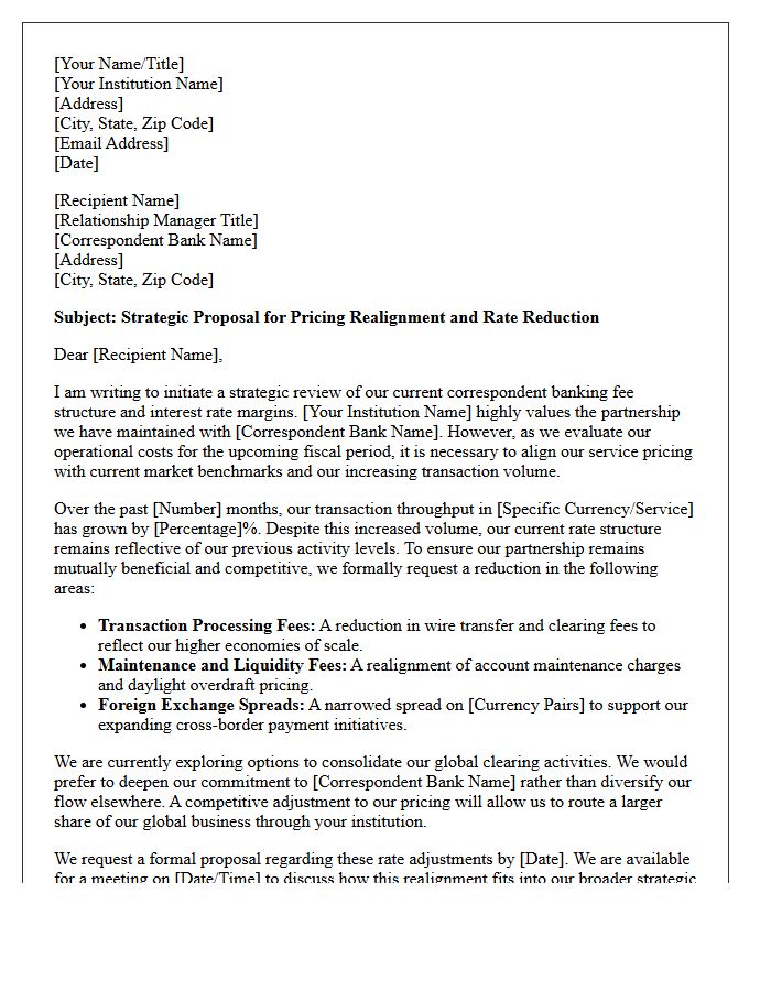 Strategic Letter on Correspondent Banking Rate Reductions