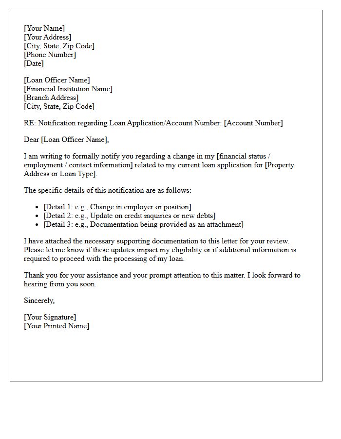 Loan Officer Notification Letter