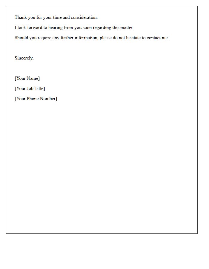 Formal Closing Statement of the Letter