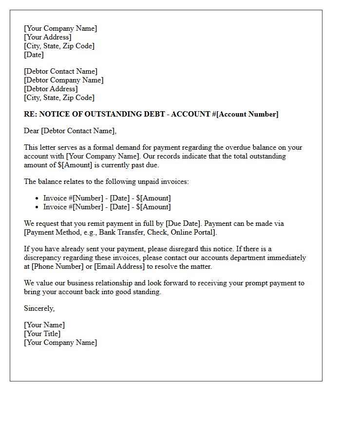 Formal Salutation to the Commercial Debtor
