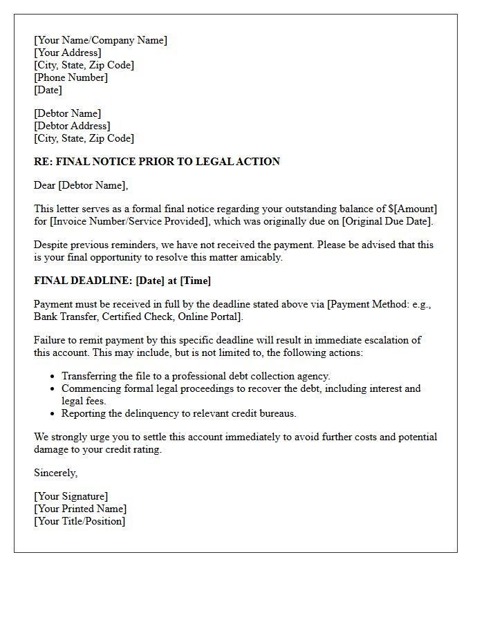 Specific Final Deadline for Debt Remittance
