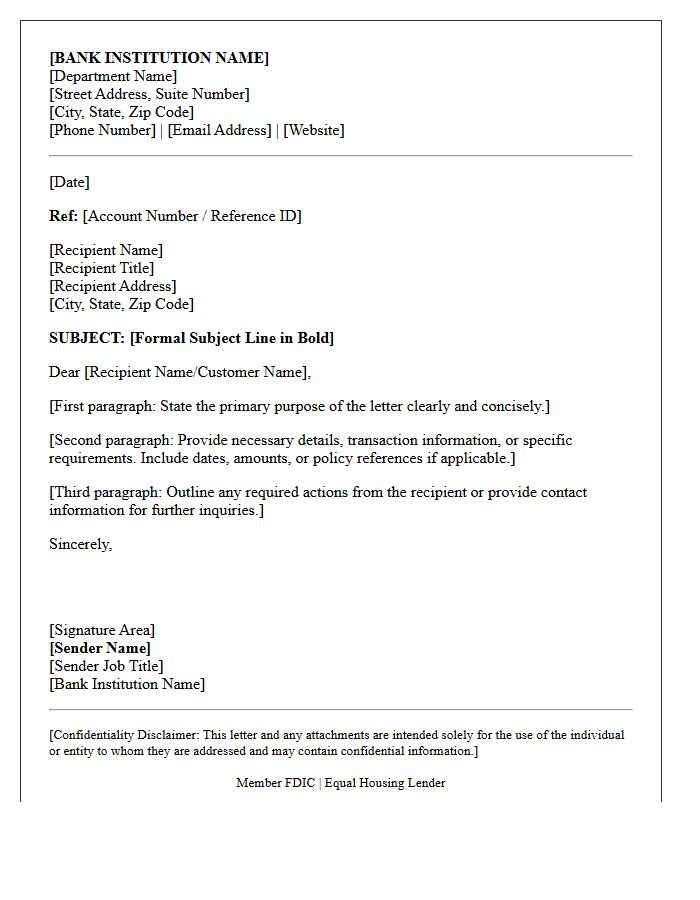 Bank Institution Official Letterhead
