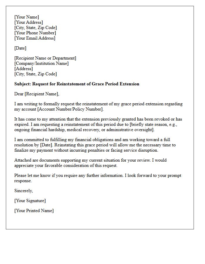 Grace Period Extension Reinstatement Letter