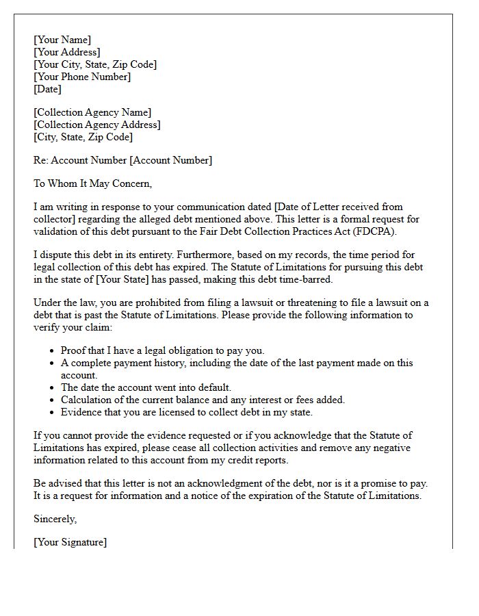 Statute Of Limitations Student Loan Debt Validation Letter