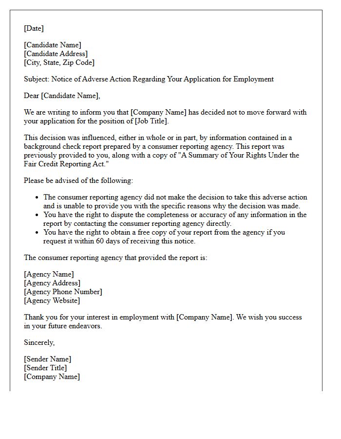 Pre-Employment Background Check Adverse Action Letter