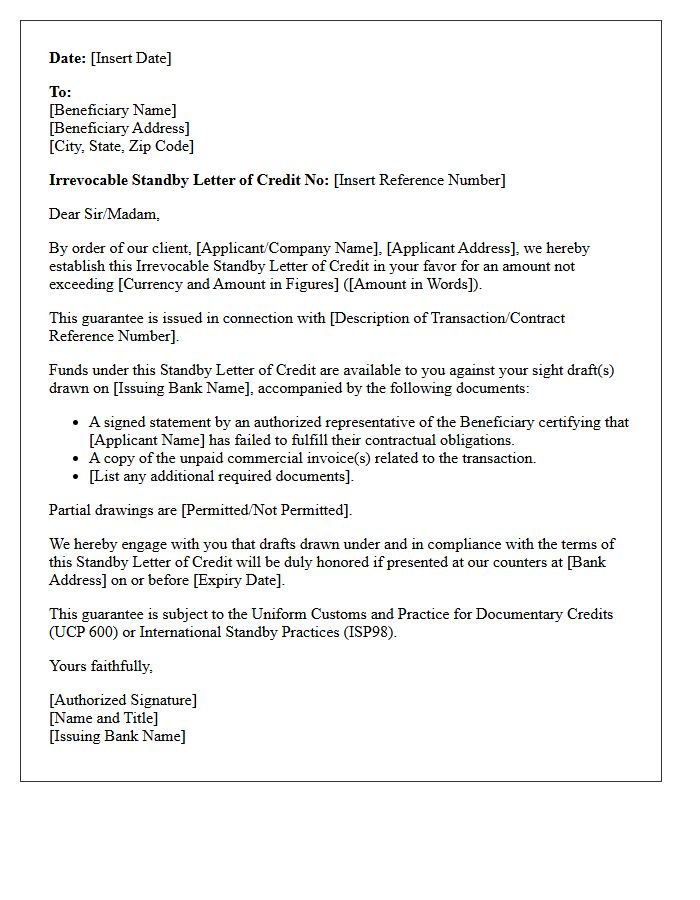 Standby Trade Guarantee Letter