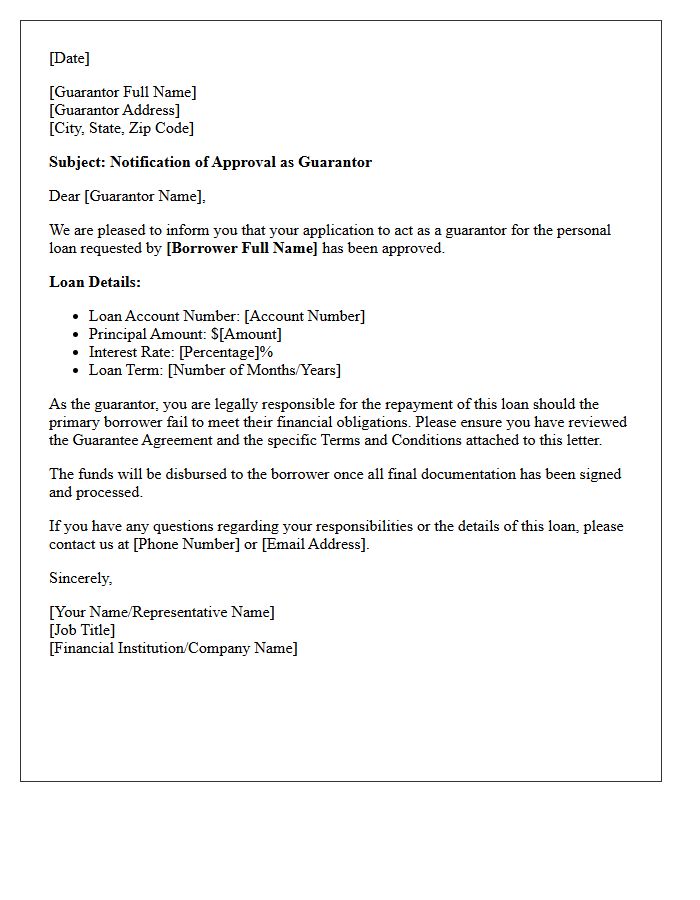 Guarantor Personal Loan Approval Letter