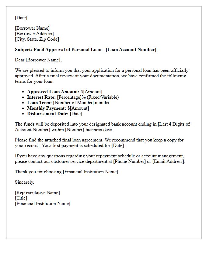 Personal Loan Final Approval Letter