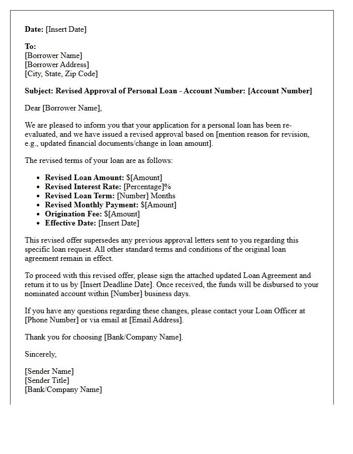 Revised Personal Loan Approval Letter