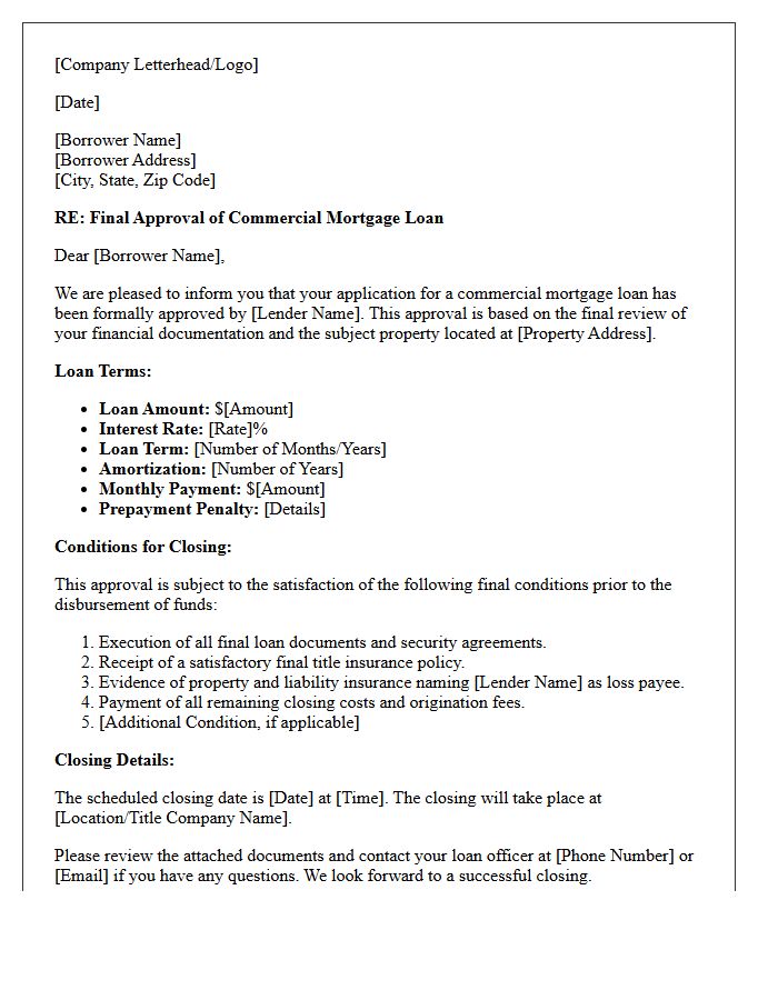 Final Commercial Mortgage Approval Letter