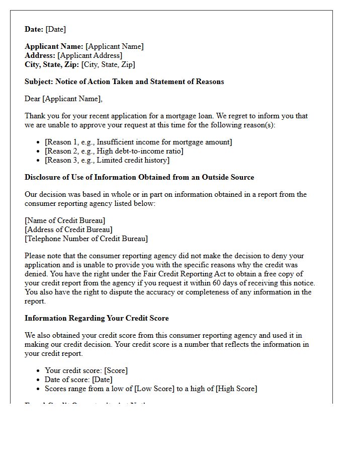 Adverse Action Mortgage Denial Letter