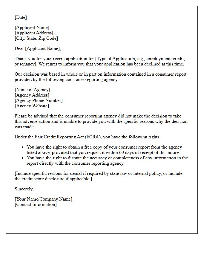 Adverse Action Denial Letter