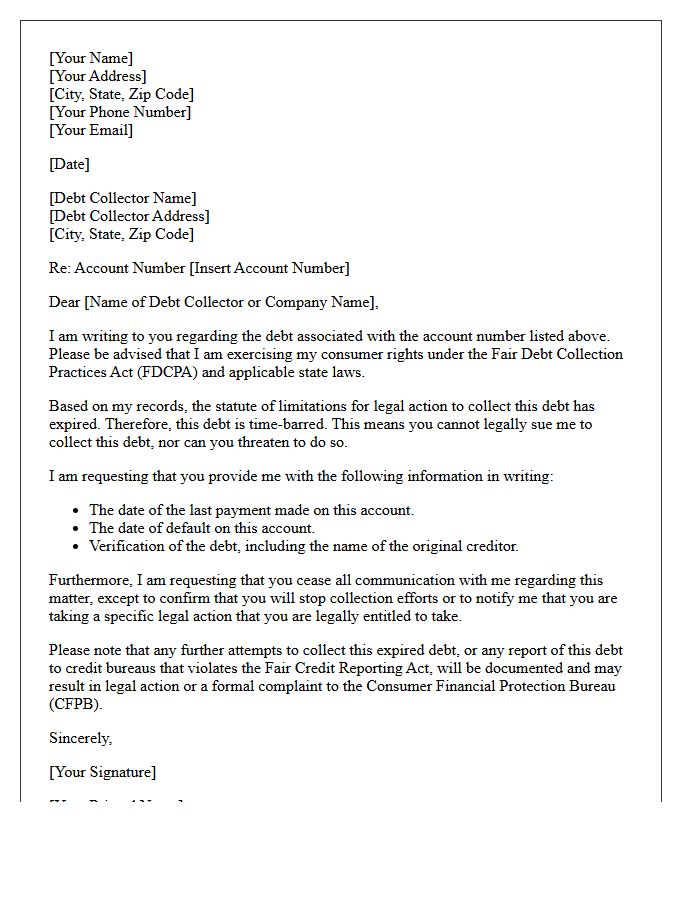Expired Debt Consumer Rights Notification Letter