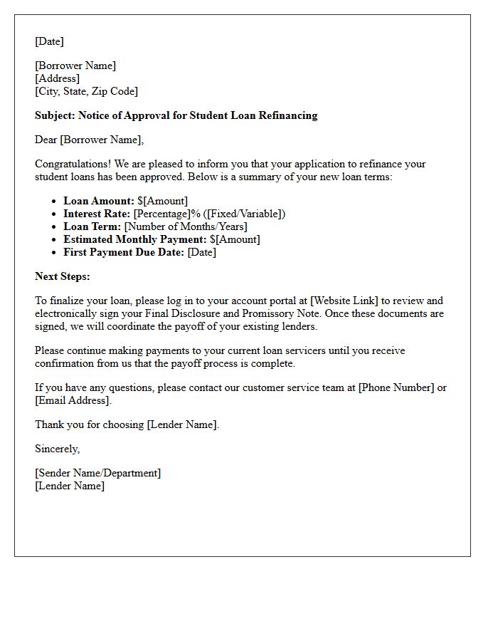 Student Loan Refinance Approval Letter