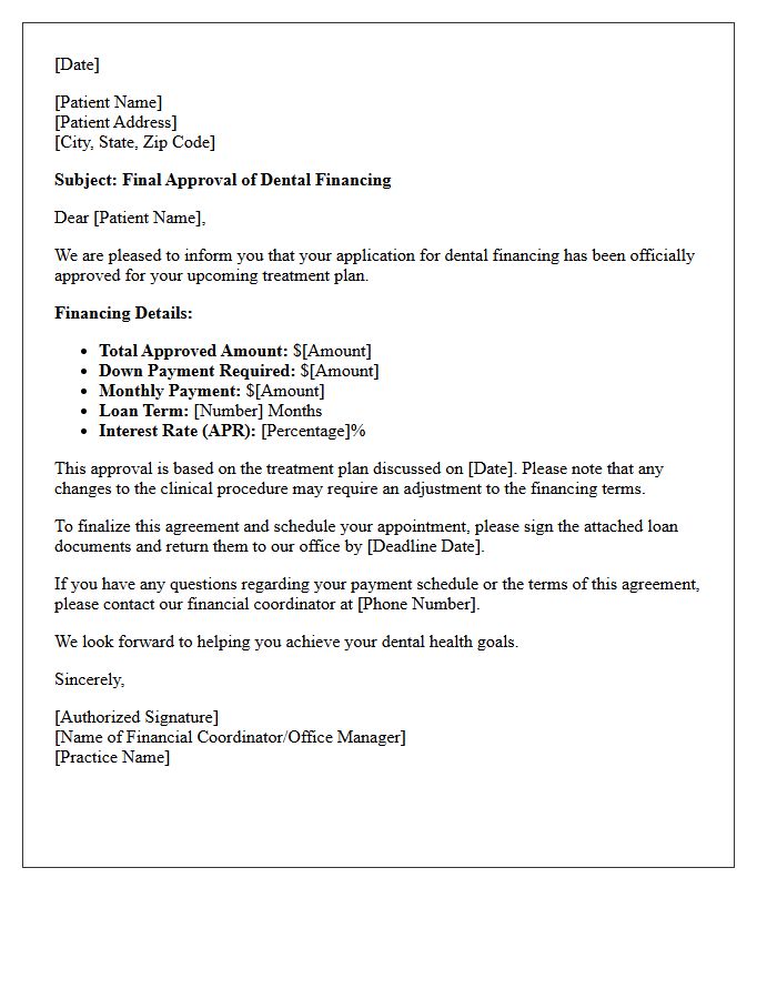Final Dental Financing Approval Letter
