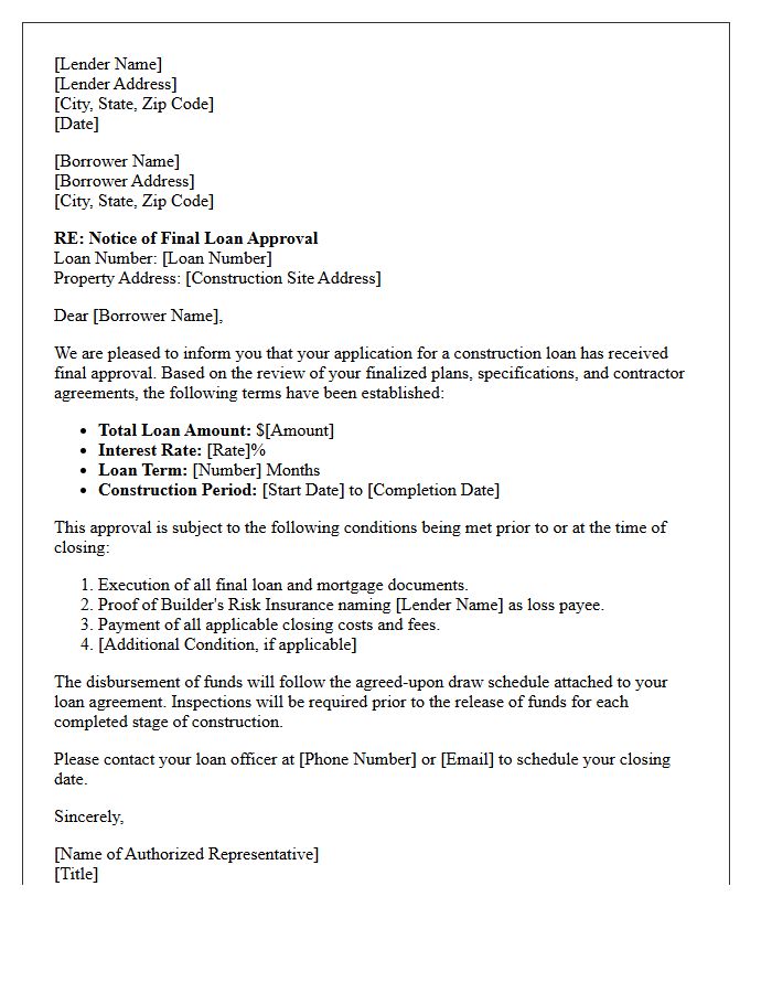 Final Construction Loan Approval Letter