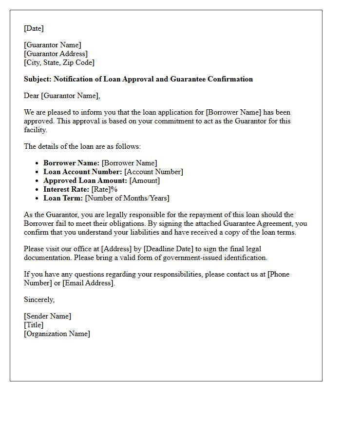 Standard Guarantor Loan Approval Letter