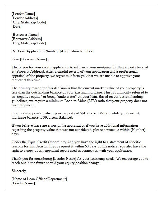 Negative Equity Refinance Denial Letter