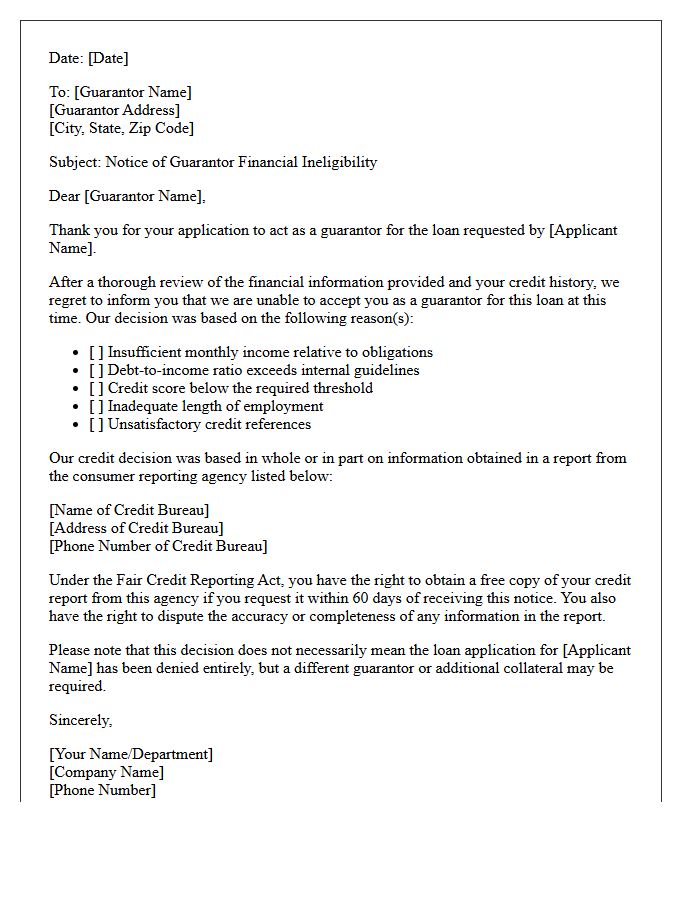 Guarantor Financial Ineligibility Loan Denial Letter