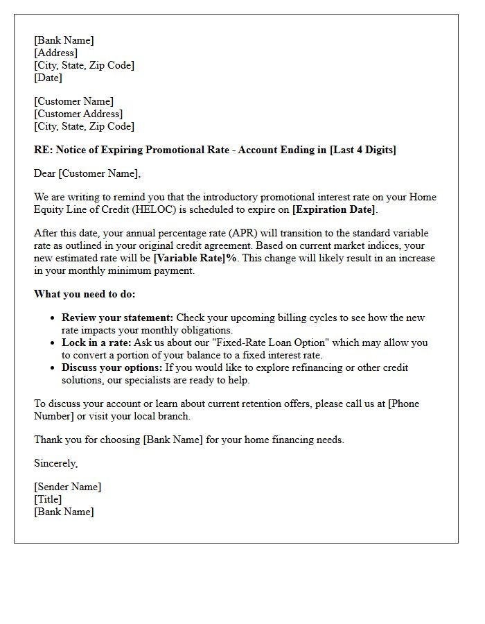 Expiring Soon Home Equity Line of Credit Special Rate Letter