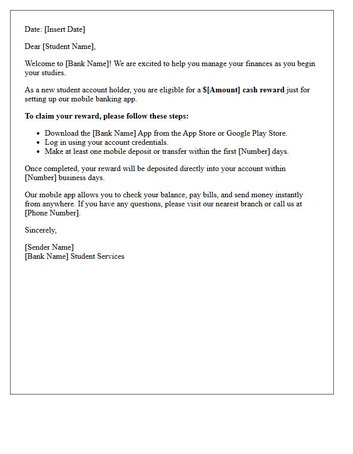 Student Account Mobile Banking App Download Reward Letter