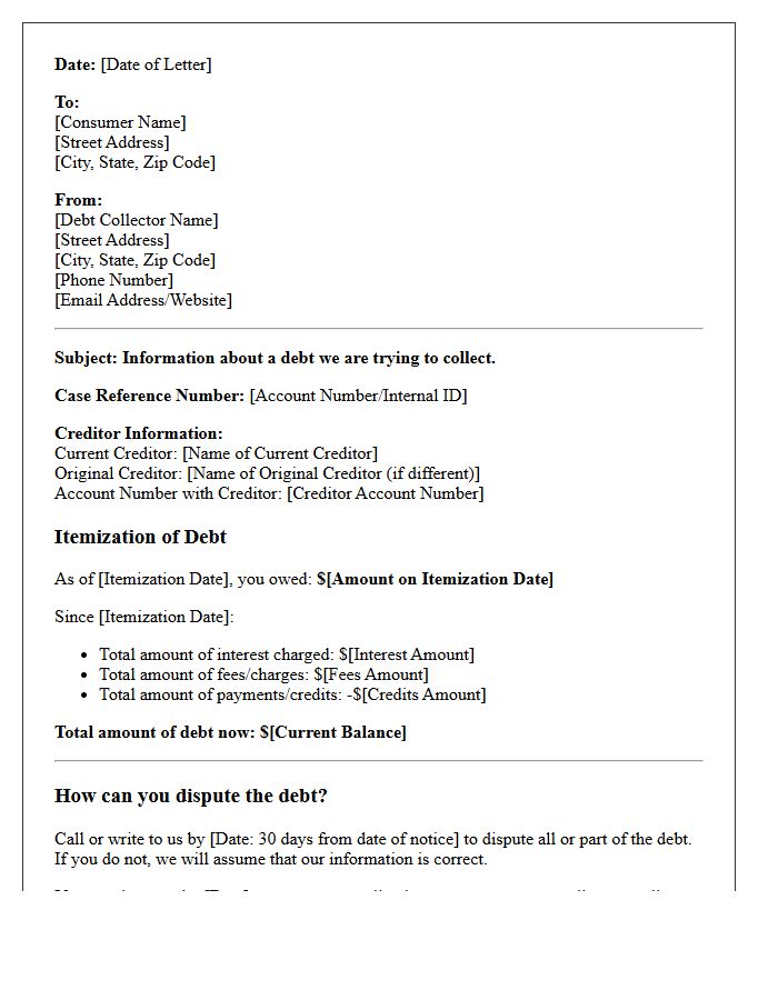 Regulation F Compliant Itemized Validation Letter