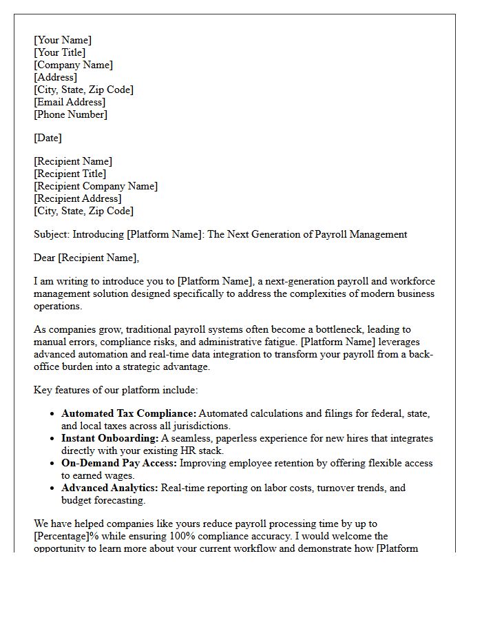 Next-Generation Payroll Platform Introduction Letter