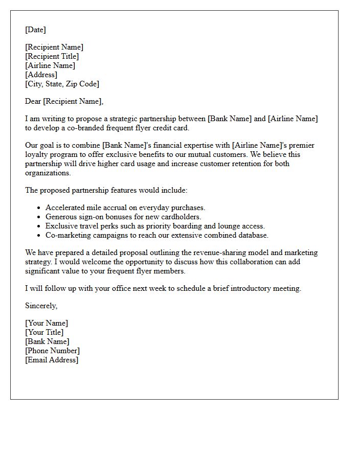 Frequent Flyer Credit Card Partnership Offer Letter