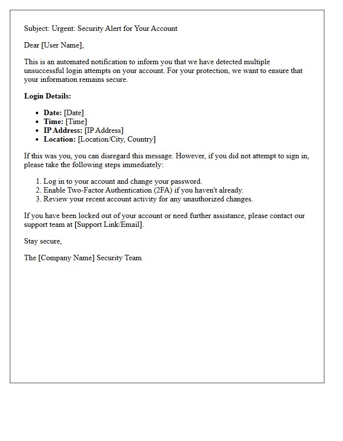 Security Alert Letter for Suspicious Account Login Attempts