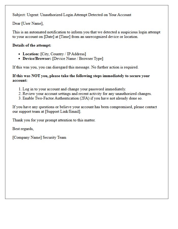 Important Letter Notifying Unauthorized Account Login Attempt