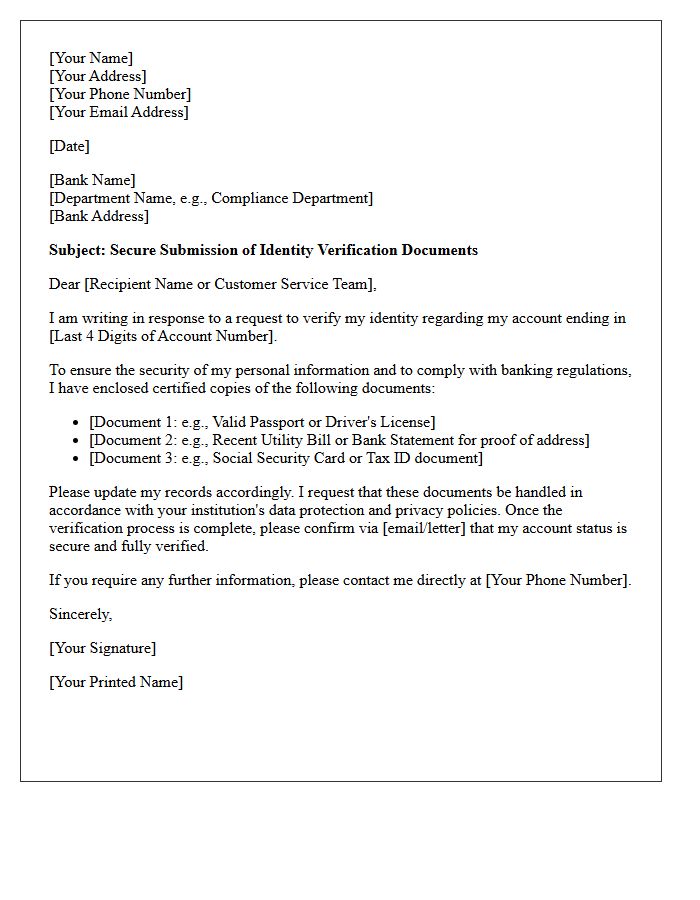 Secure Banking Identity Document Request Letter