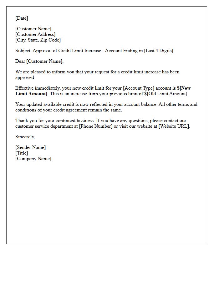 Approved Customer Requested Credit Limit Increase Letter