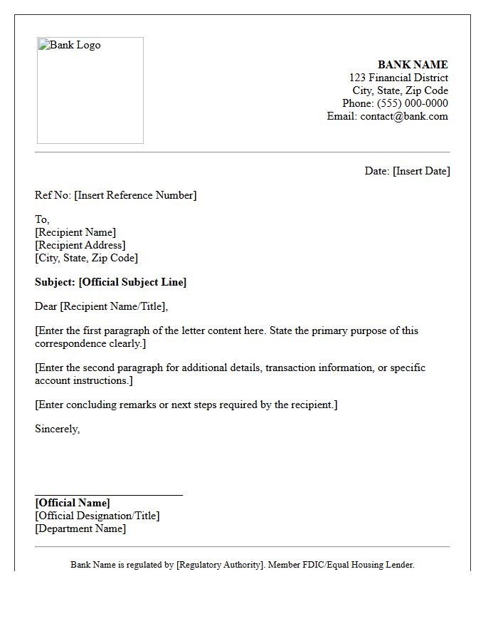 Bank Official Letterhead And Logo